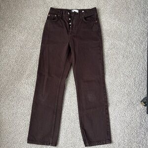 Brown Straight Leg Zara Jeans